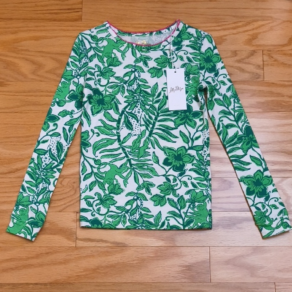 Lilly Pulitzer Mini Samny Pajama Top Fiddle Green Size 6 NWT
